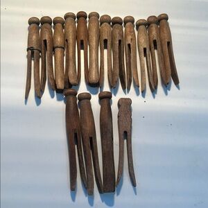 Vintage Wooden Clothespins | Primitive Farmhouse Decor Lot